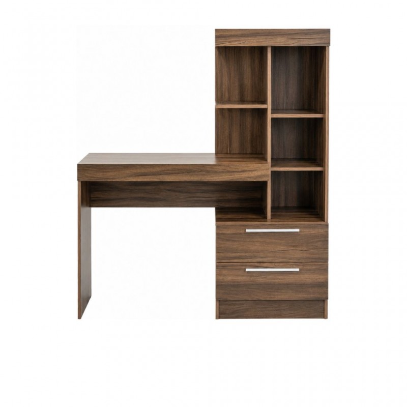 Ottawa Office Table Walnut 2 Drawers/Shelves