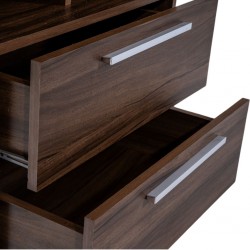 Ottawa Office Table Walnut 2 Drawers/Shelves