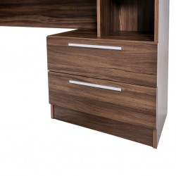 Ottawa Office Table Walnut 2 Drawers/Shelves
