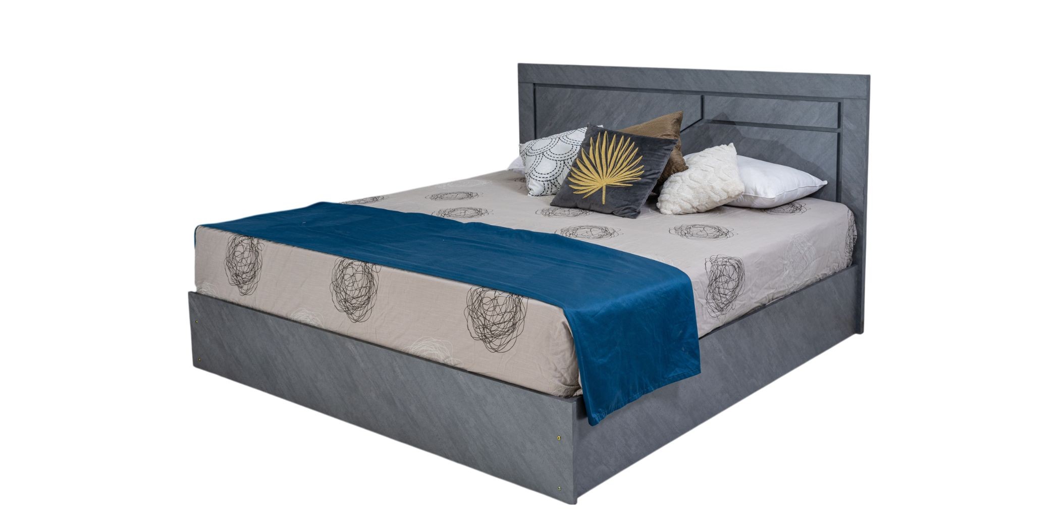 Willington Bed 180x200 cm In Plywood Dark Grey
