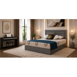 Willington Bed 180x200 cm In Plywood Dark Grey