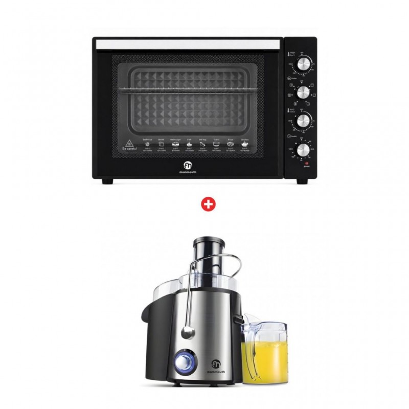 Mammouth EO1000CRD 100L Black Electric Oven & Mammouth MJE-700L Brushed S/Steel Power Juicer