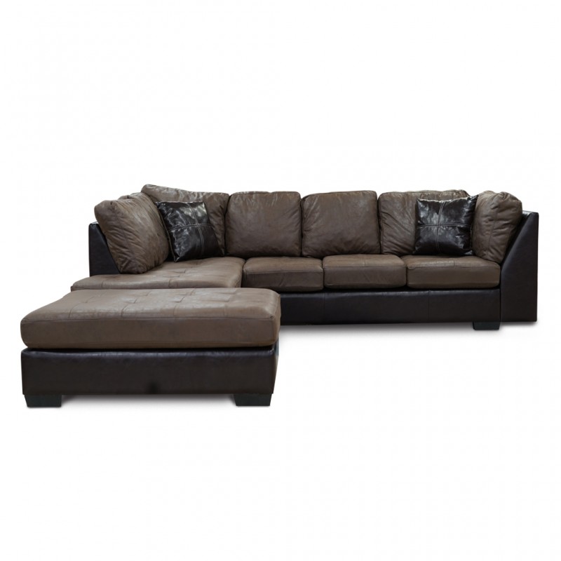 Northshore Sofa Corner Fabric/PU Brown
