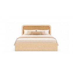Cecilia Bed 180x200 cm In MDF Veneer & Rattan