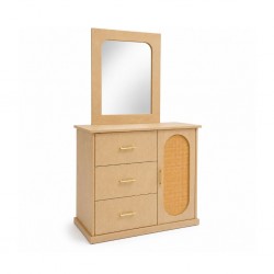 Cecilia Chest Of Drawers In MDF Veneer & Rattan