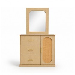 Cecilia Chest Of Drawers In MDF Veneer & Rattan