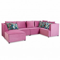 Elsee Corner LHF Chaise + RHF 2S + Armchair Fab Pink