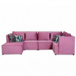 Elsee Corner LHF Chaise + RHF 2S + Armchair Fab Pink