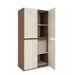 Lena Wardrobe 4 Doors Café Latte & Larix