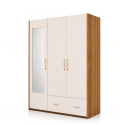 Larisa Wardrobe 3 Doors Able V Oak & Straight Pin