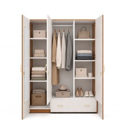 Larisa Wardrobe 3 Doors Able V Oak & Straight Pin