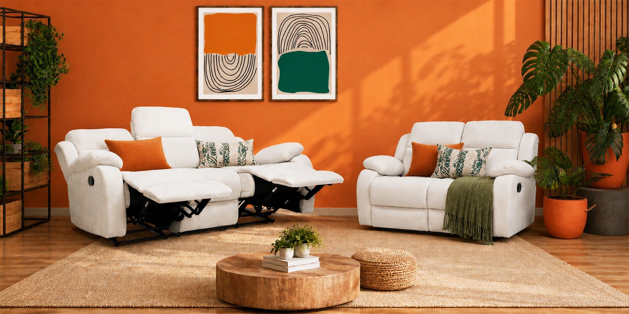 Sabella Recliner 3+2 Fabric Ivory