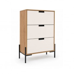 Avery Shoe Rack Oak & Glossy White