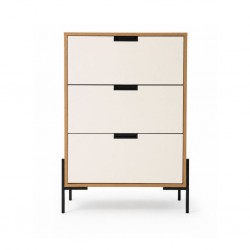 Avery Shoe Rack Oak & Glossy White