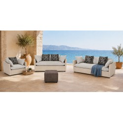 Helix 3+2+1+FREE OTTOMAN Fab Vixon Beige Leather