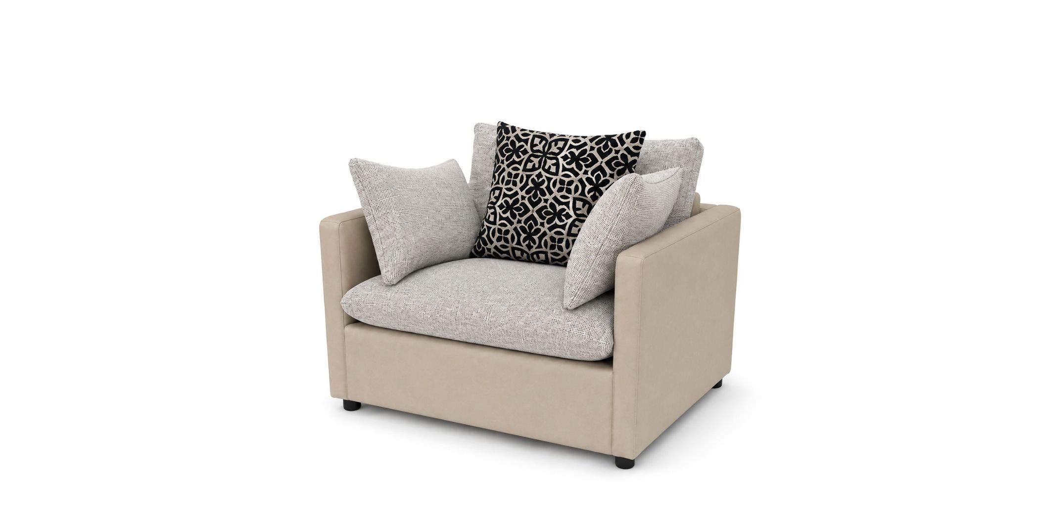 Helix 3+2+1+FREE OTTOMAN Fab Vixon Beige Leather