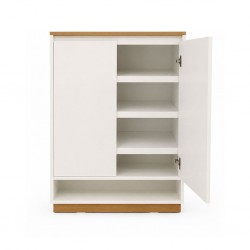 Bradford Shoe Rack Oak & Glossy White