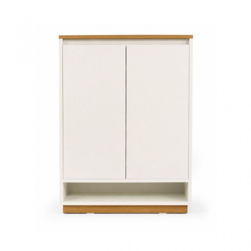 Bradford Shoe Rack Oak & Glossy White
