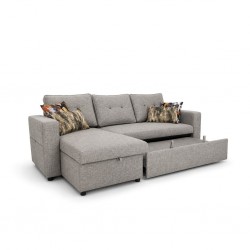 Radson Storage & Pull-Out Sofa Bed Fabric Ash