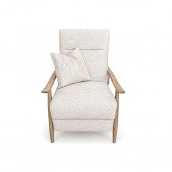 Boston Push Back Recliner Single Str Fabric Beige