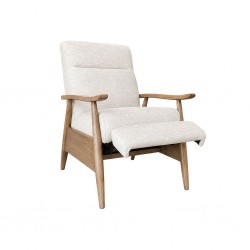 Boston Push Back Recliner Single Str Fabric Beige