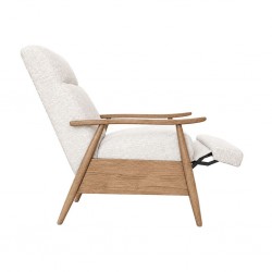 Boston Push Back Recliner Single Str Fabric Beige