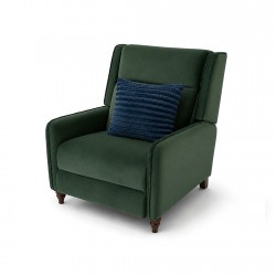 Novel Push Back Recliner 1 Seater Fabric Emerald