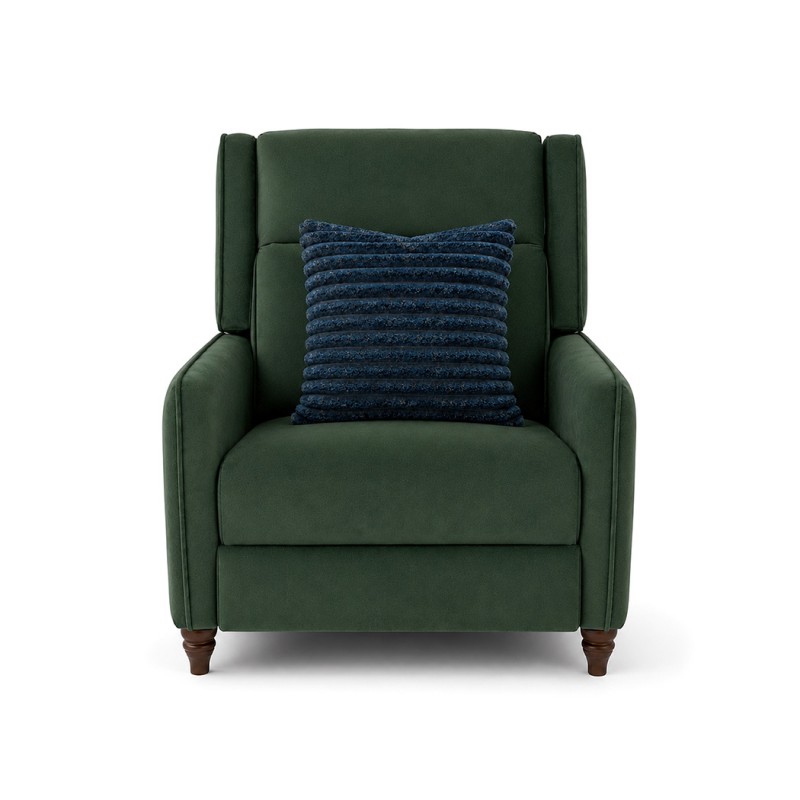 Novel Push Back Recliner 1 Seater Fabric Emerald