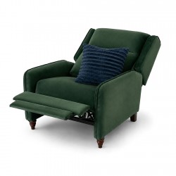 Novel Push Back Recliner 1 Seater Fabric Emerald