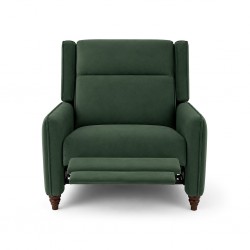 Novel Push Back Recliner 1 Seater Fabric Emerald
