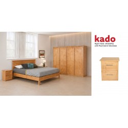 Pearl Bed 180x200 cm + Wardrobe 4 Doors Pine & Free Night Table Pine