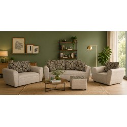 Lisa 3+2+1+ FREE Ottoman Fabric Burlap Brooklyn