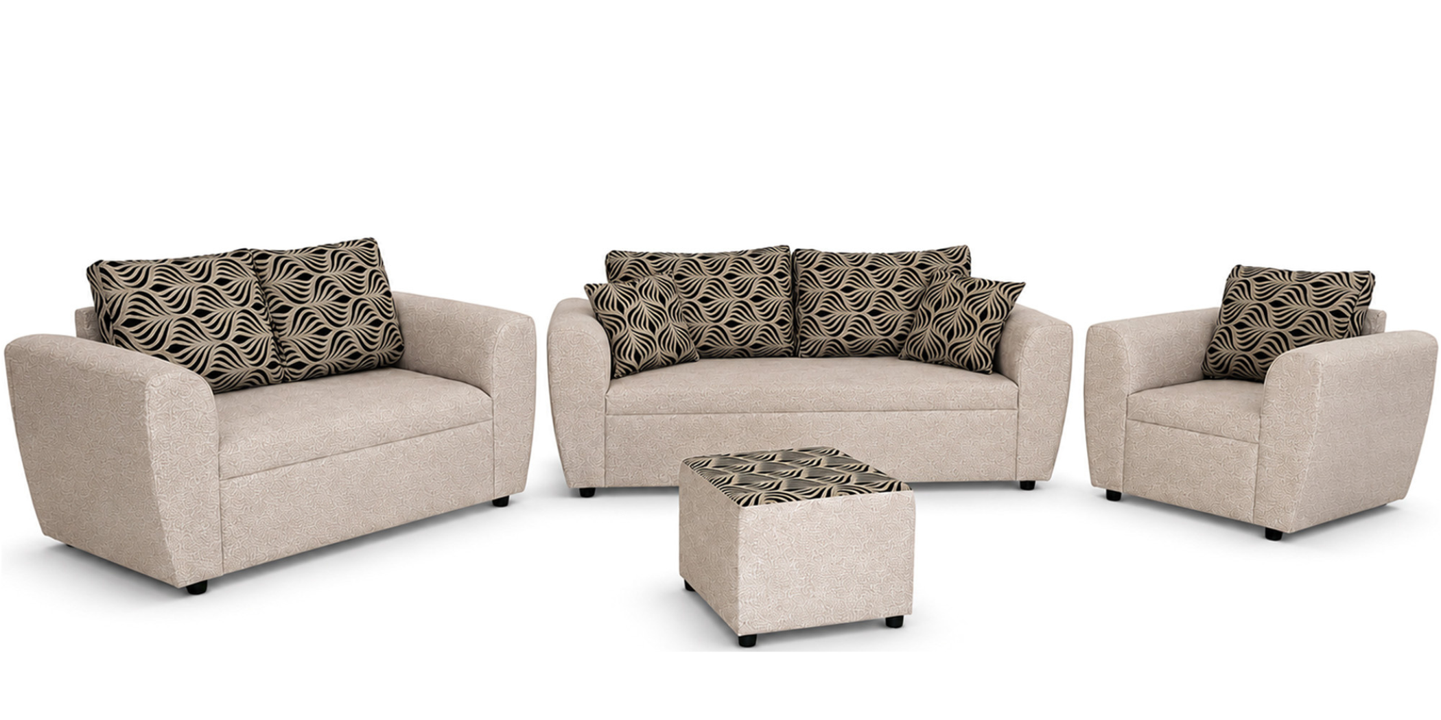 Lisa 3+2+1+ FREE Ottoman Fabric Burlap Brooklyn