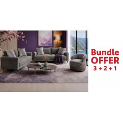Panama 3+2 Seater Fabric Oakley Graphite & Grace Accent Chair Fabric Grey