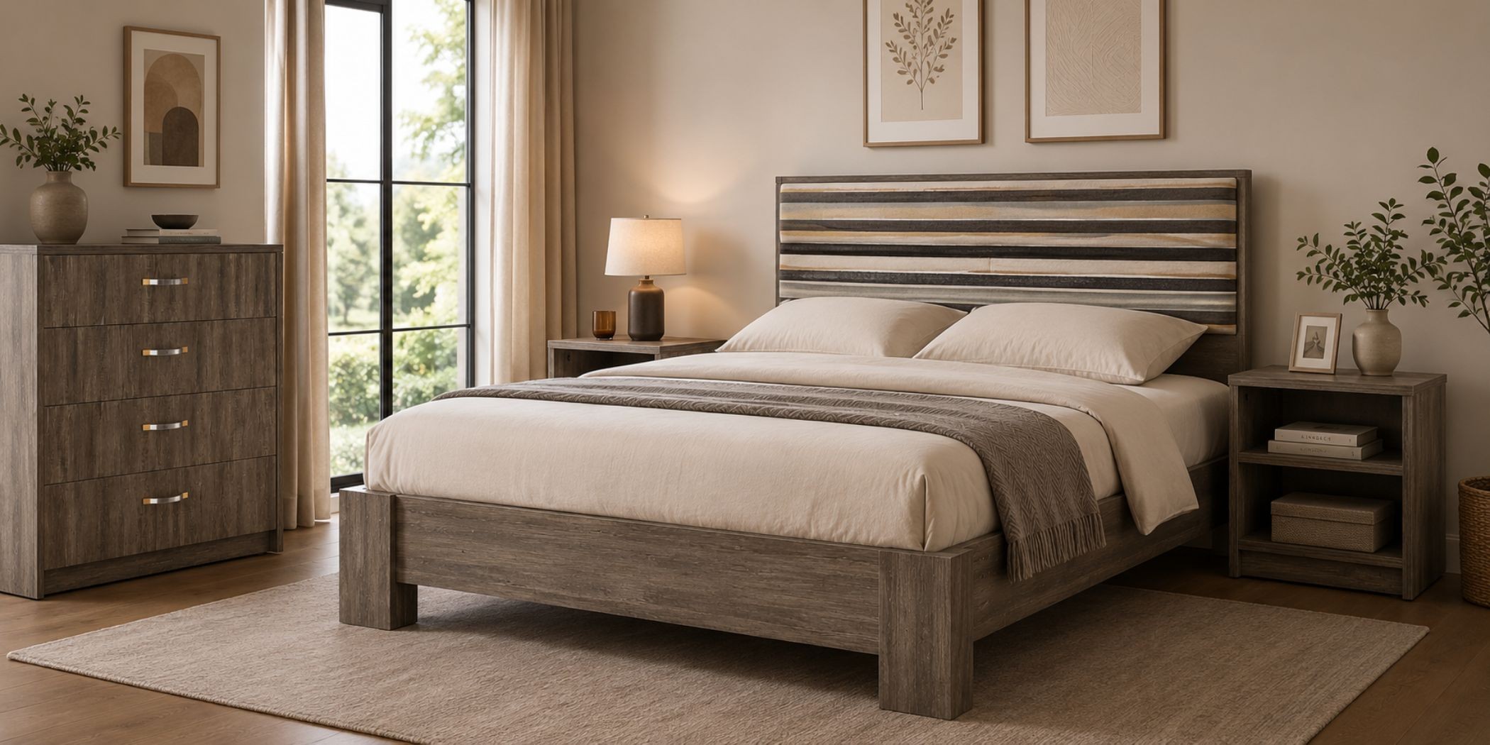 Sonata Bed With Upholstery In MDF Autumn Sonata