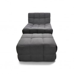 Moltona Compress Sofa and Pouf Dark Grey