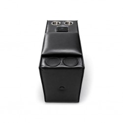 Storage Audio Console Unit Vegan Leather Black