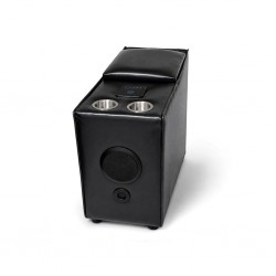 Storage Audio Console Unit Vegan Leather Black