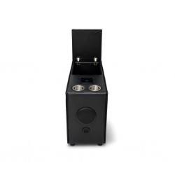 Storage Audio Console Unit Vegan Leather Black