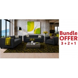 Joy 3 Seater + Joy 2 Seater +  Joy 1 Seater Sofa Vegan Leather Graphite