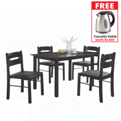 Venice Table and 4 Chairs Rubberwood & Free Concetto CK-206 1.7L Kettle