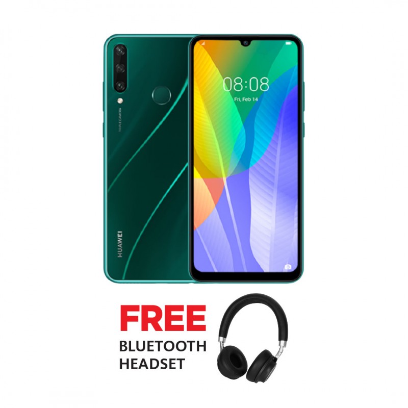 Huawei Y6P Emerald Green & Free Huawei Bluetooth Headset