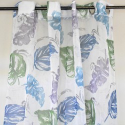 Flowery Curtain Blue Leaves 1.40x2.30 - E1-E5 E 25