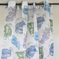Flowery Curtain Blue Leaves 1.40x2.30 - E1-E5 E 25