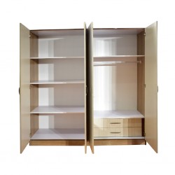 Andria Wardrobe 4 Doors Brown / Off White