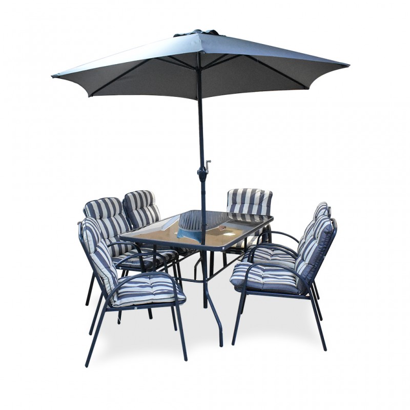 Nelia Table and 6 Chairs With Umbrella