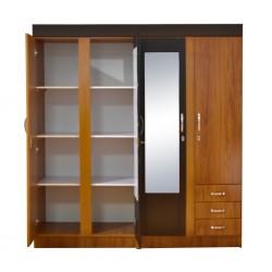 Juliana Wardrobe 4 doors Teak MDF