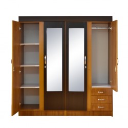 Juliana Wardrobe 4 doors Teak MDF