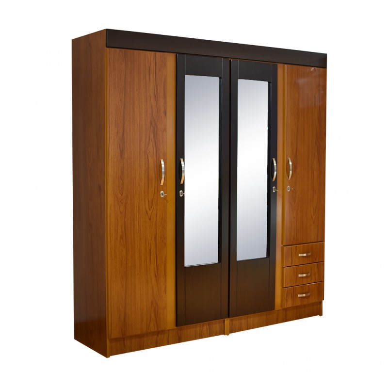 Juliana Wardrobe 4 doors Teak MDF Juliana Wardrobe 4 doors Teak MDF