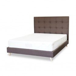 Gustavia Bed 160x200 cm Brown Fabric